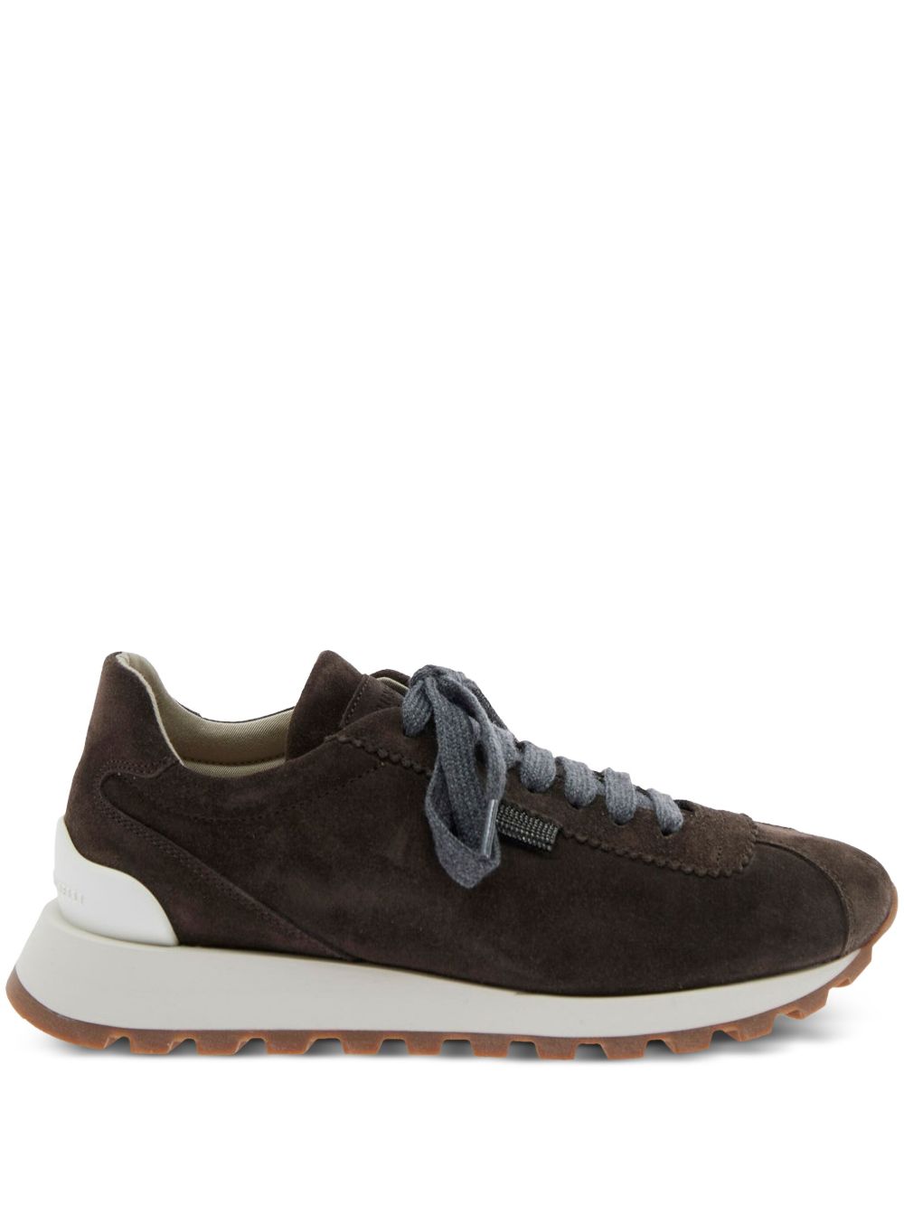 Brunello Cucinelli Suede runners with shiny tab Brunello Cucinelli