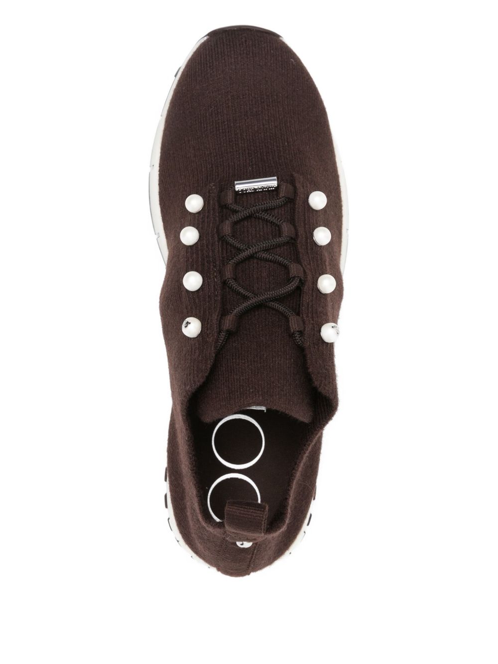 Jimmy Choo Veles Cashmere Melange Knit Trainers with Pearl Buttons Jimmy Choo