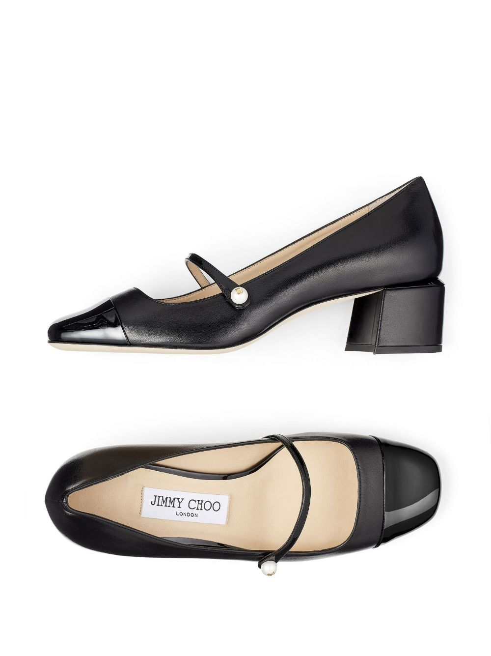 Jimmy Choo Elisa 45 Nappa and Patent Leather Pumps Jimmy Choo