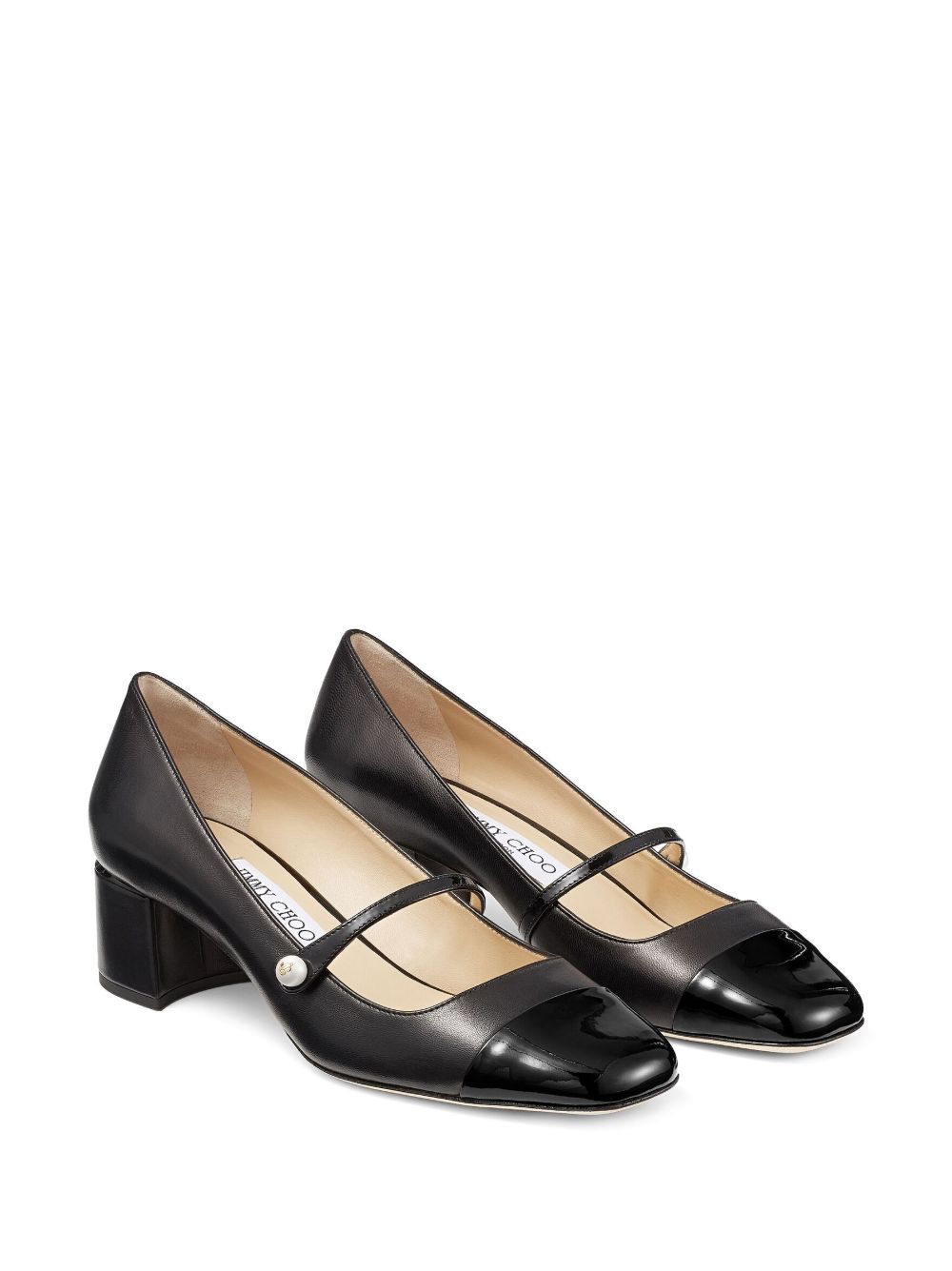 Jimmy Choo Elisa 45 Nappa and Patent Leather Pumps Jimmy Choo