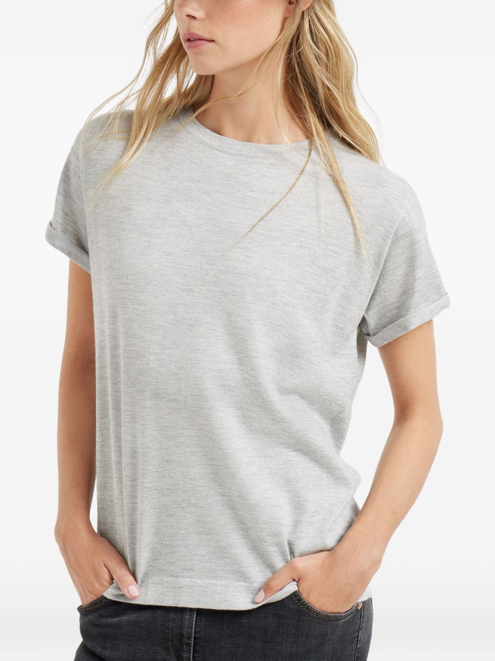 Brunello Cucinelli T-shirts and Polos Light Grey Brunello Cucinelli