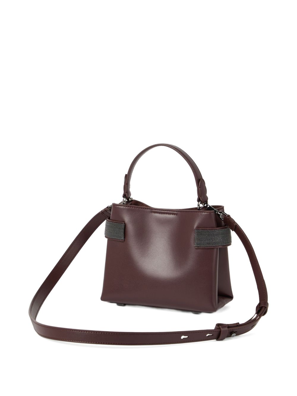 Brunello Cucinelli Essence small top-handle bag in calfskin with precious bands Brunello Cucinelli