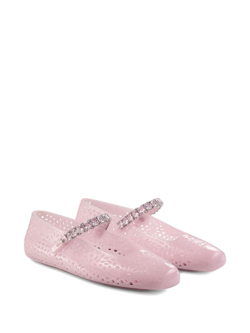 Jimmy Choo The Jelly Ballerina Flats with Crystal Embellishment Jimmy Choo