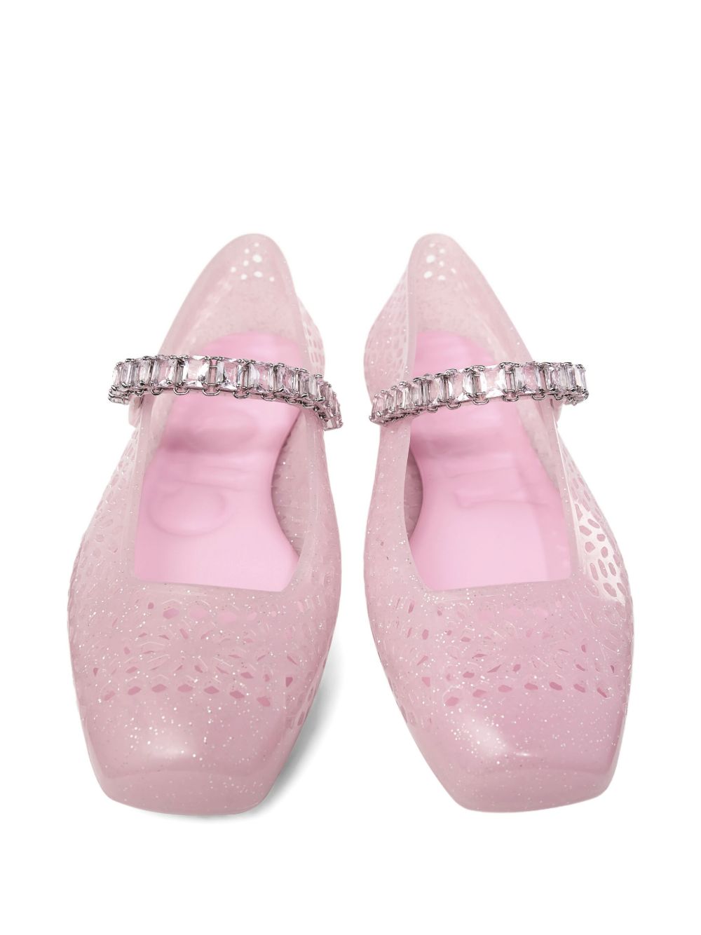Jimmy Choo The Jelly Ballerina Flats with Crystal Embellishment Jimmy Choo