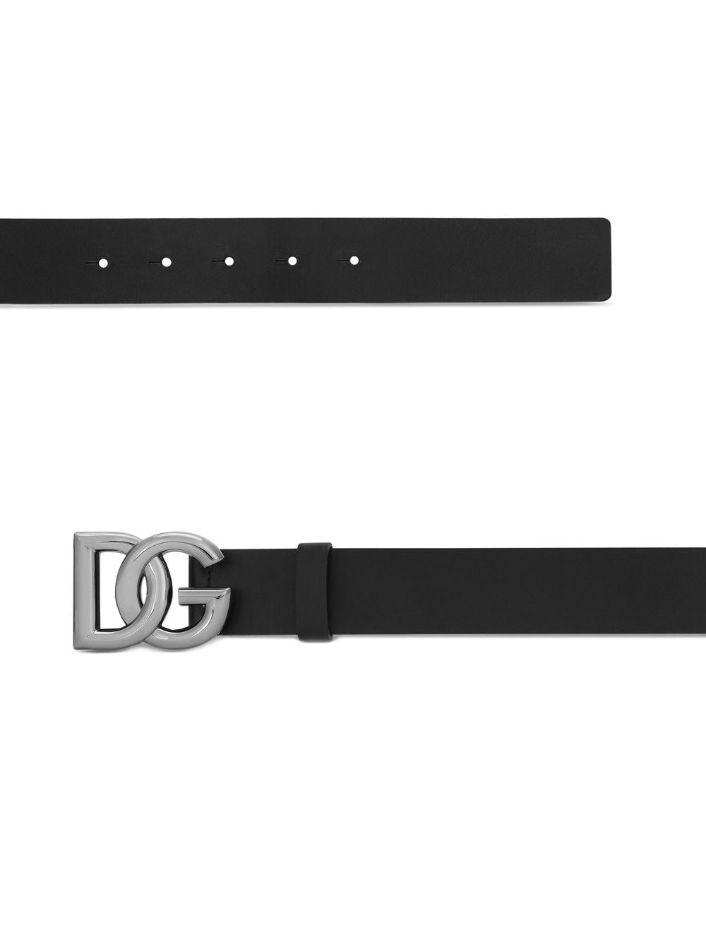 Dolce & Gabbana Calfskin belt with crossed DG logo buckle Dolce & Gabbana