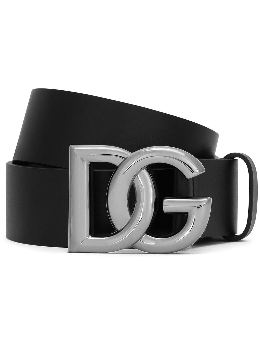 Dolce & Gabbana Calfskin belt with crossed DG logo buckle Dolce & Gabbana