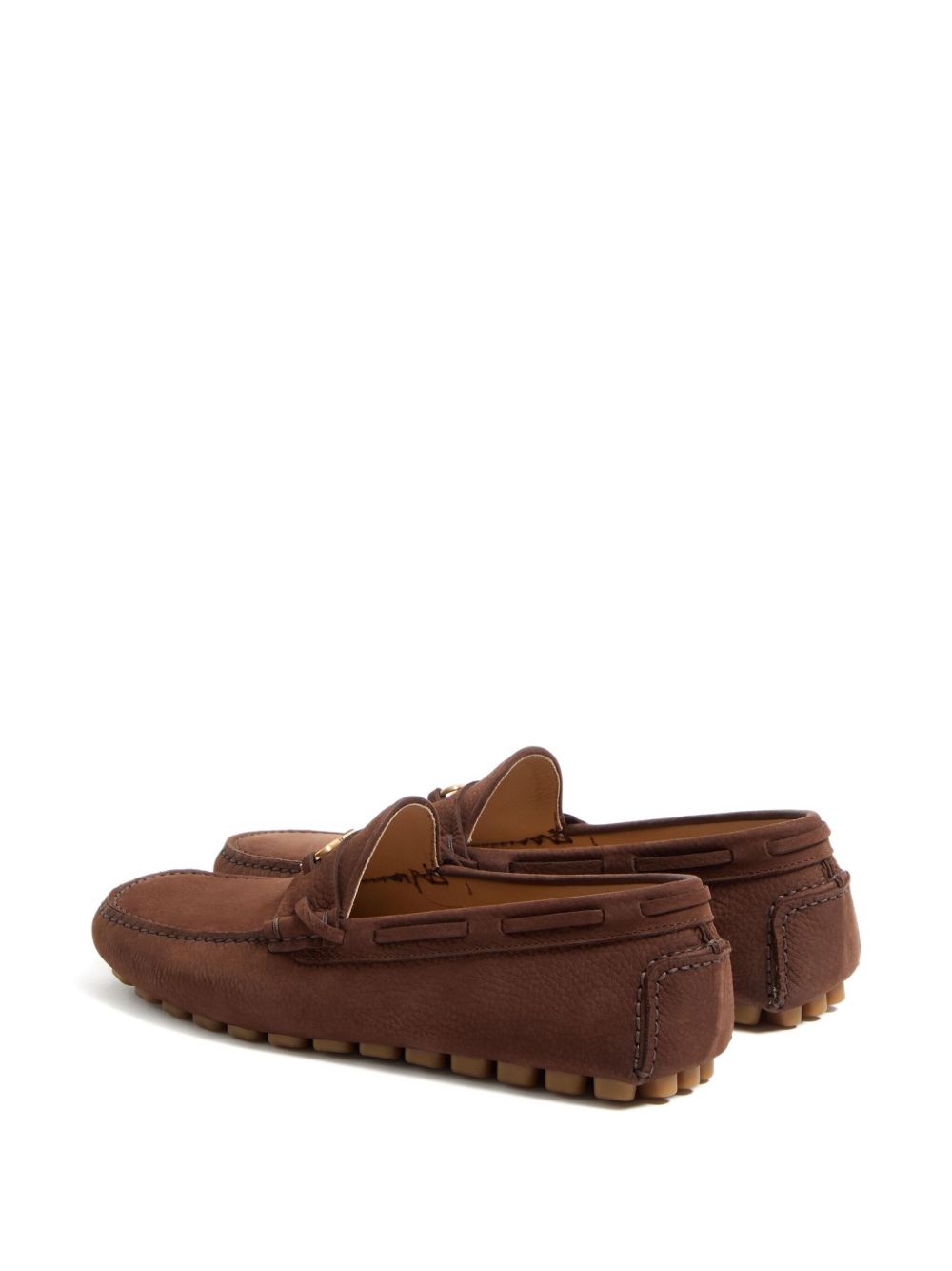 Valentino Garavani Fastaway Driver Moccasin In Deer Suede Valentino Garavani