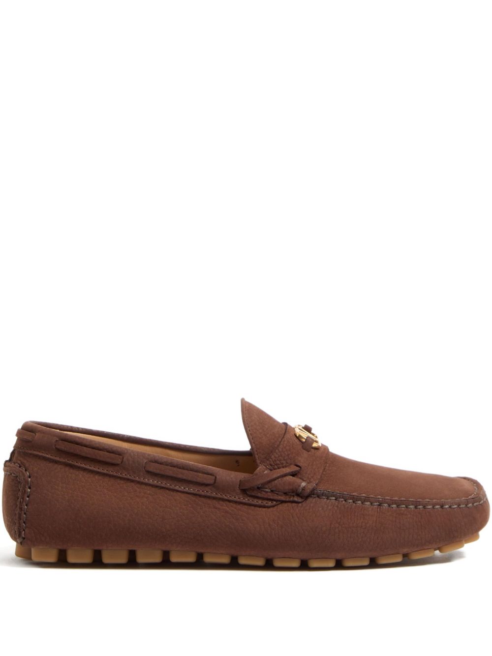 Valentino Garavani Fastaway Driver Moccasin In Deer Suede Valentino Garavani