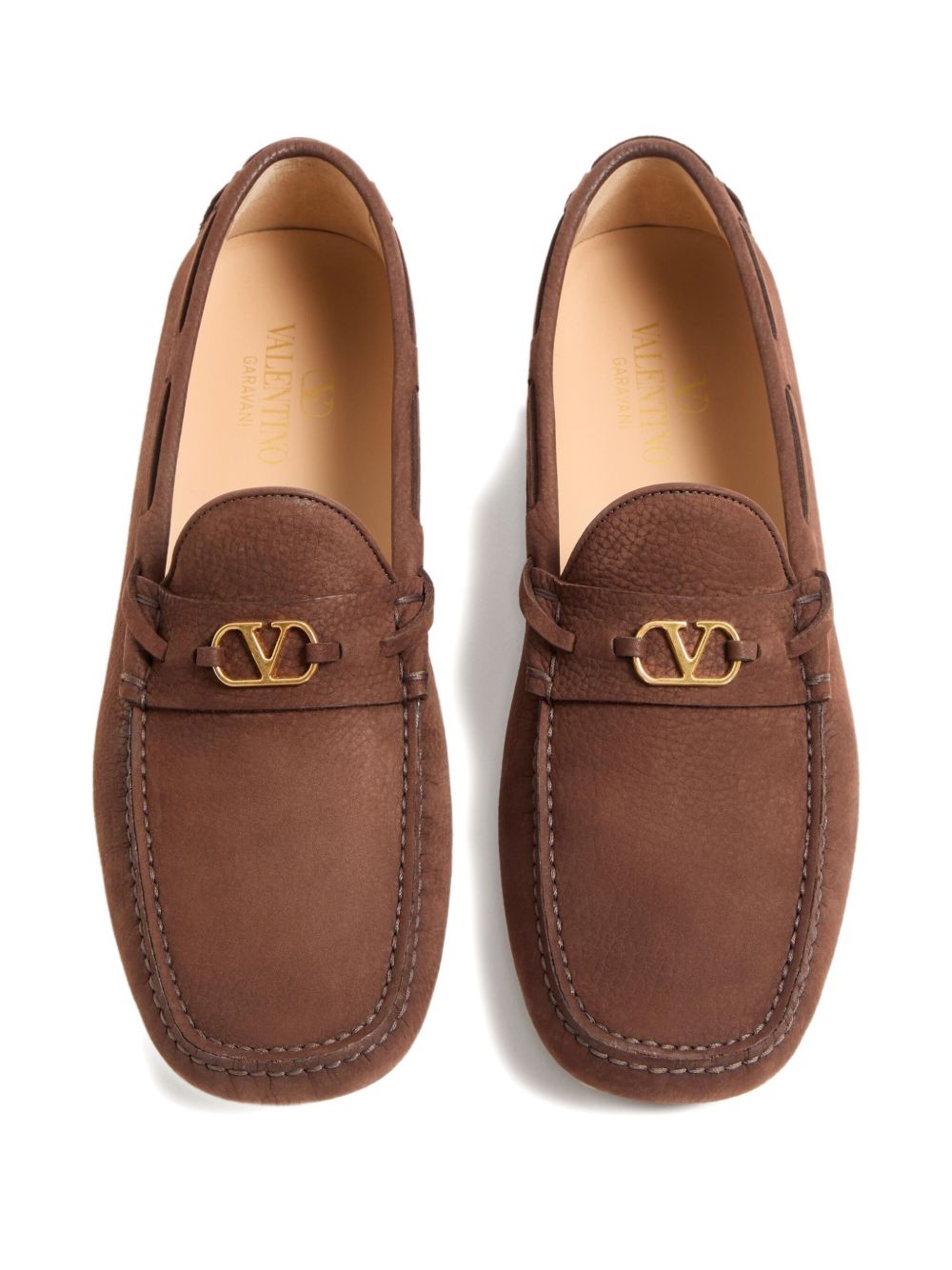 Valentino Garavani Fastaway Driver Moccasin In Deer Suede Valentino Garavani