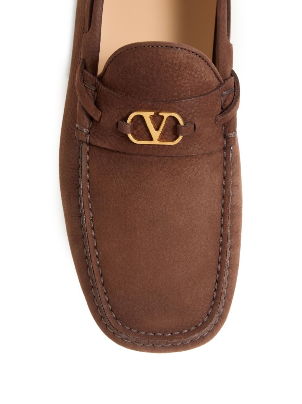 Valentino Garavani Fastaway Driver Moccasin In Deer Suede Valentino Garavani