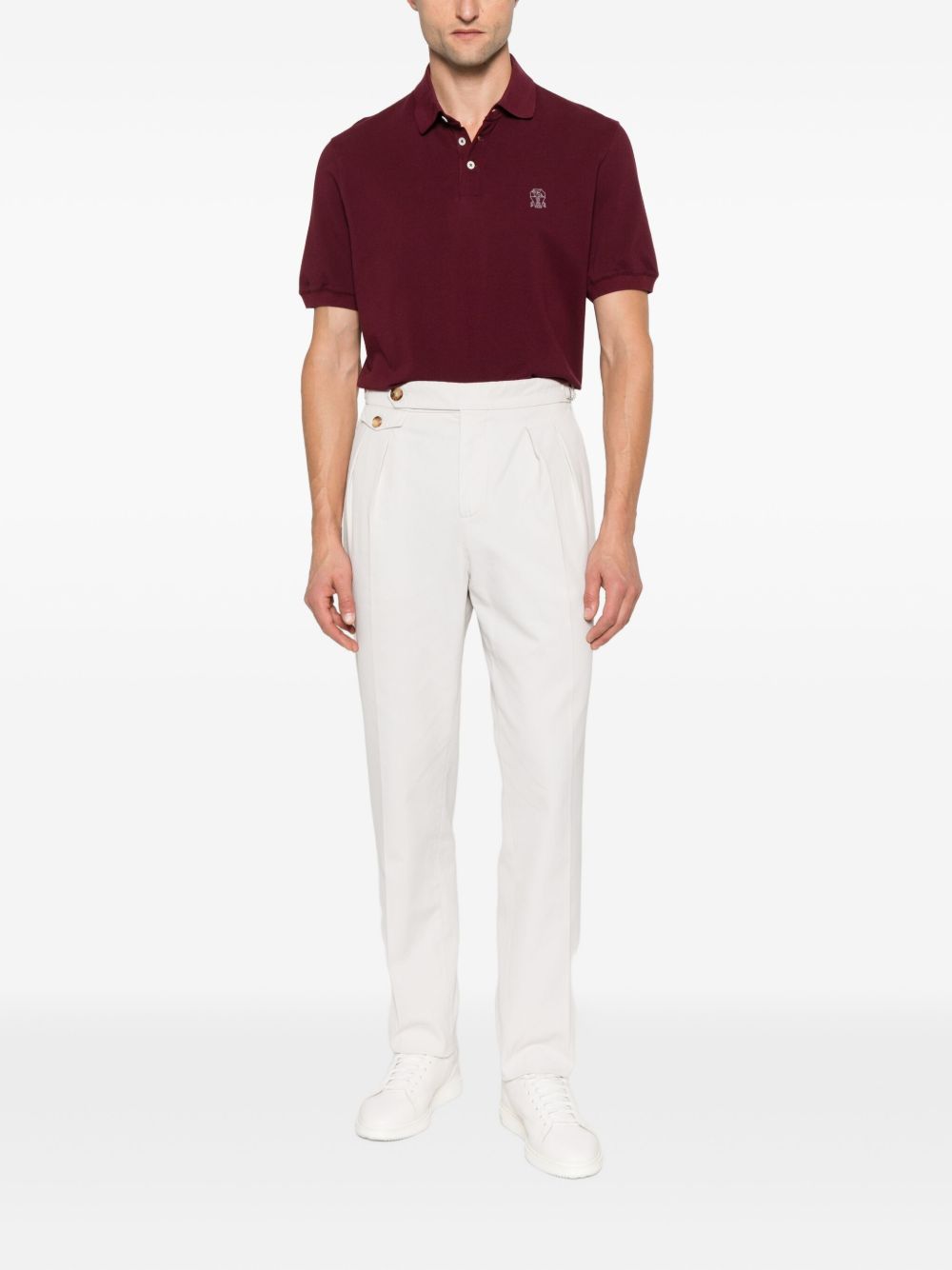 Brunello Cucinelli Embroidered cotton polo shirt Brunello Cucinelli