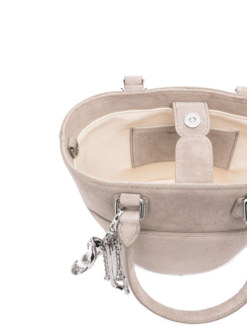 Self-Portrait Suede Charm Tote Bag Self-Portrait