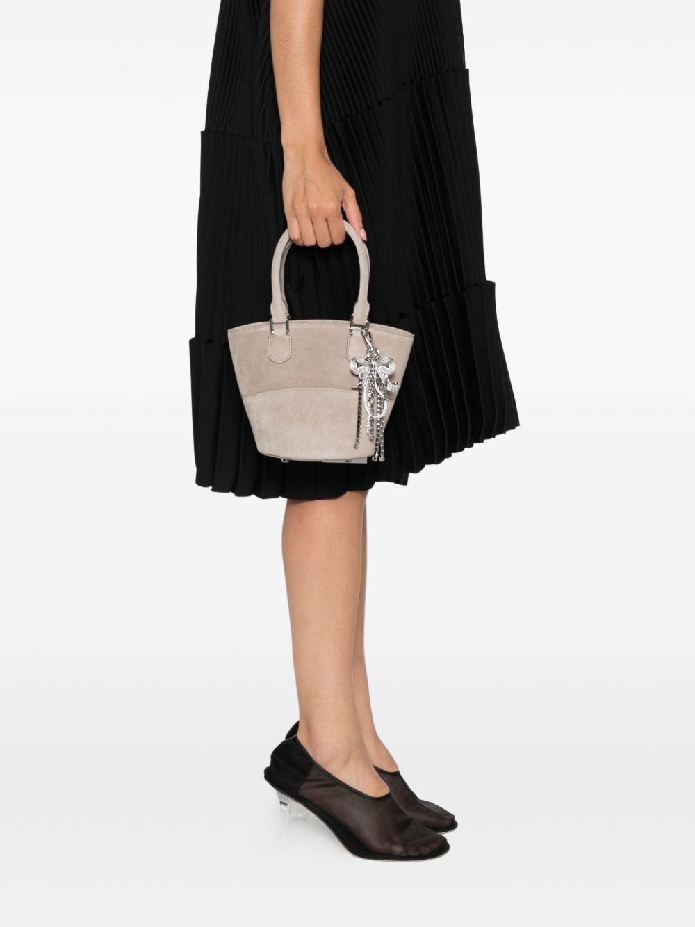 Self-Portrait Suede Charm Tote Bag Self-Portrait