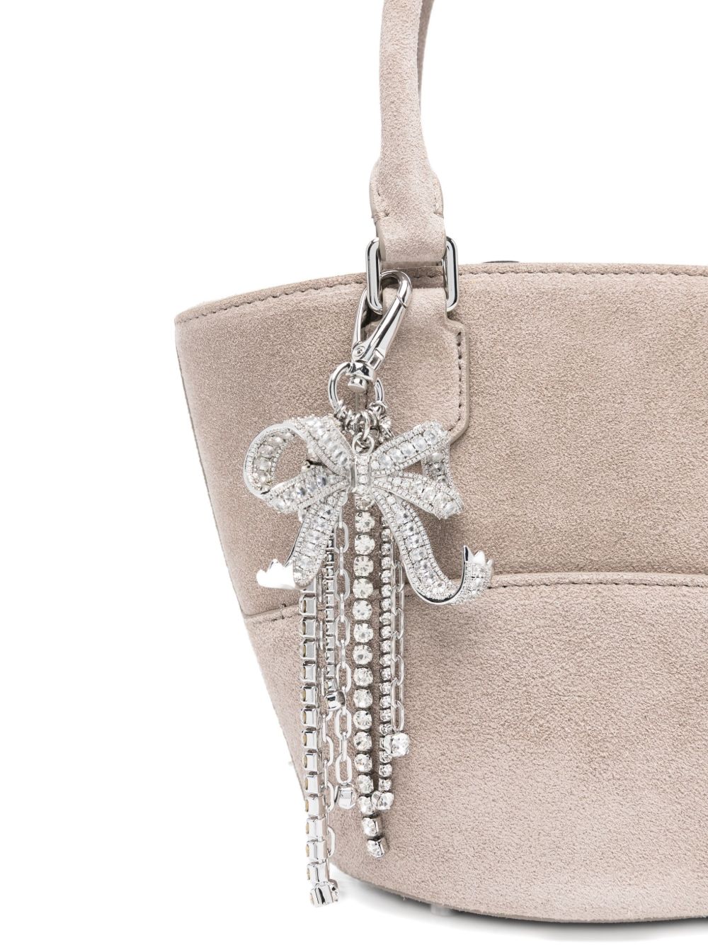 Self-Portrait Suede Charm Tote Bag Self-Portrait