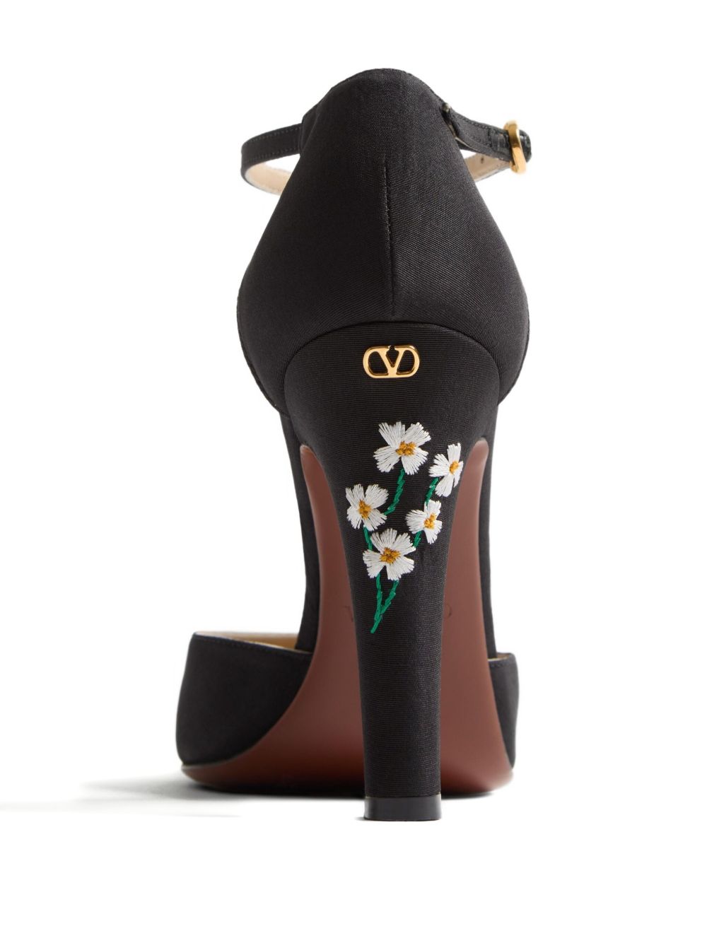 Valentino Garavani Hi Dolly Pumps In Fabric With Floral Embroidery 105mm Valentino Garavani