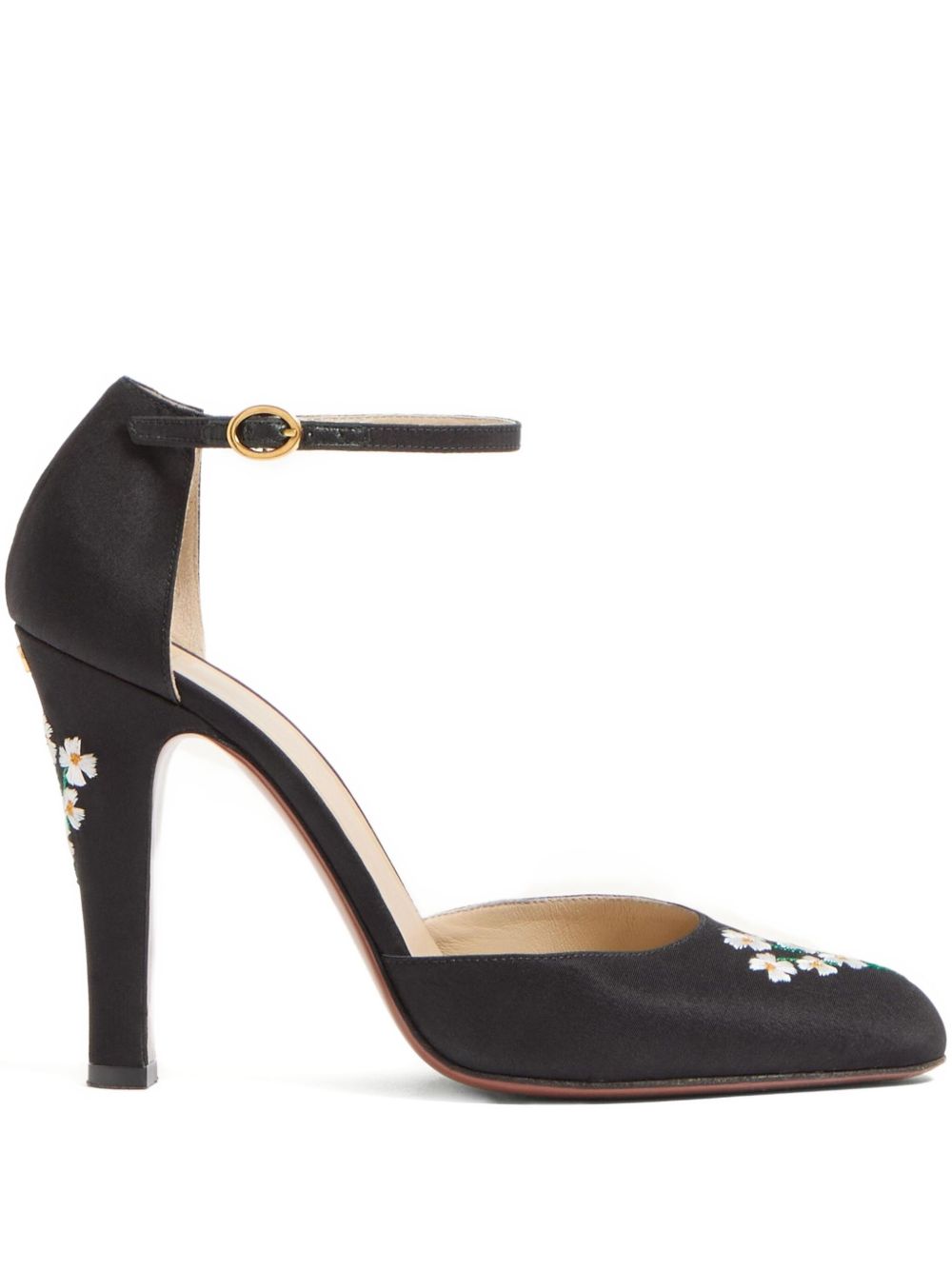 Valentino Garavani Hi Dolly Pumps In Fabric With Floral Embroidery 105mm Valentino Garavani