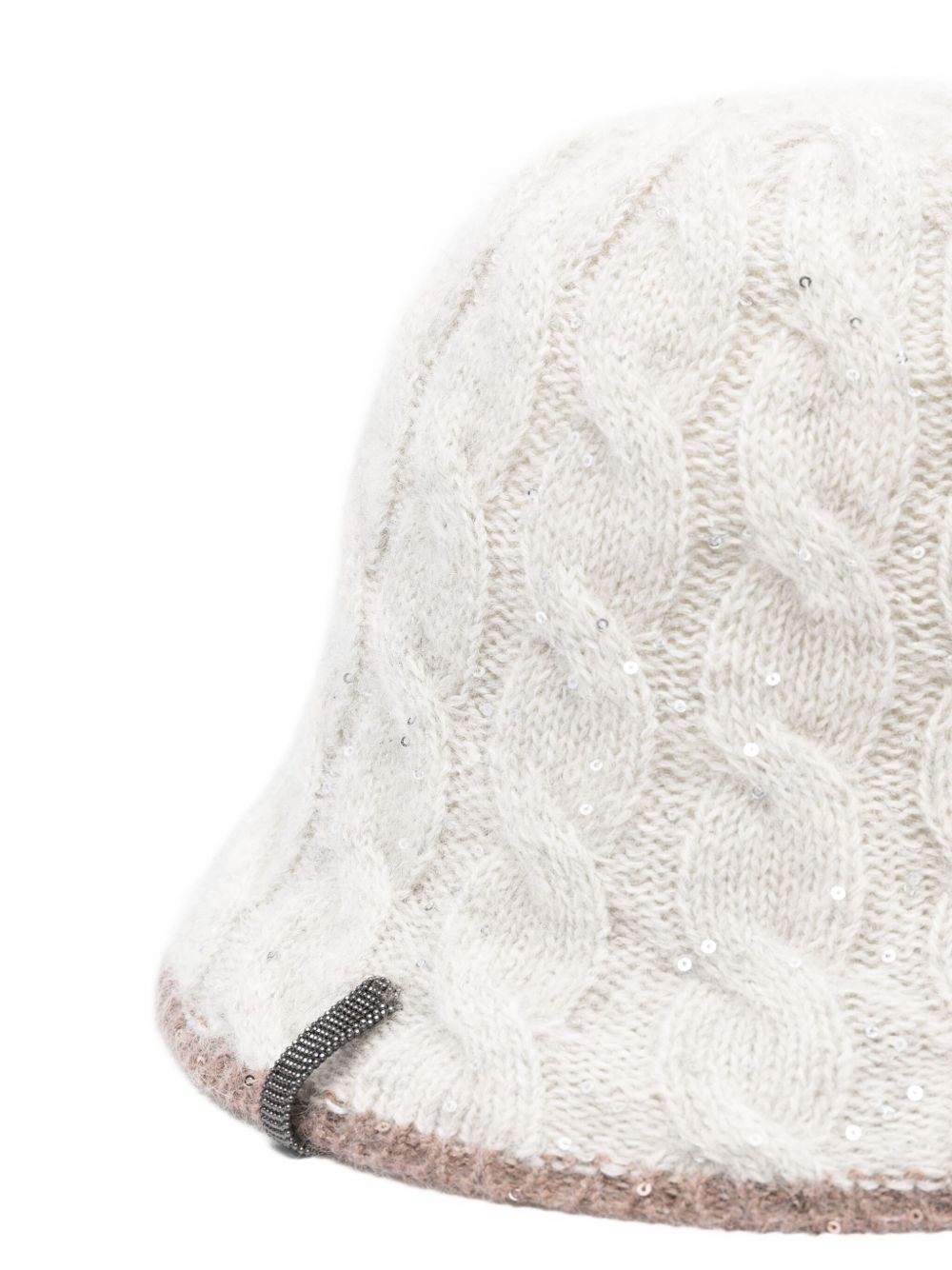 Brunello Cucinelli cable-knit sequined bucket hat Brunello Cucinelli