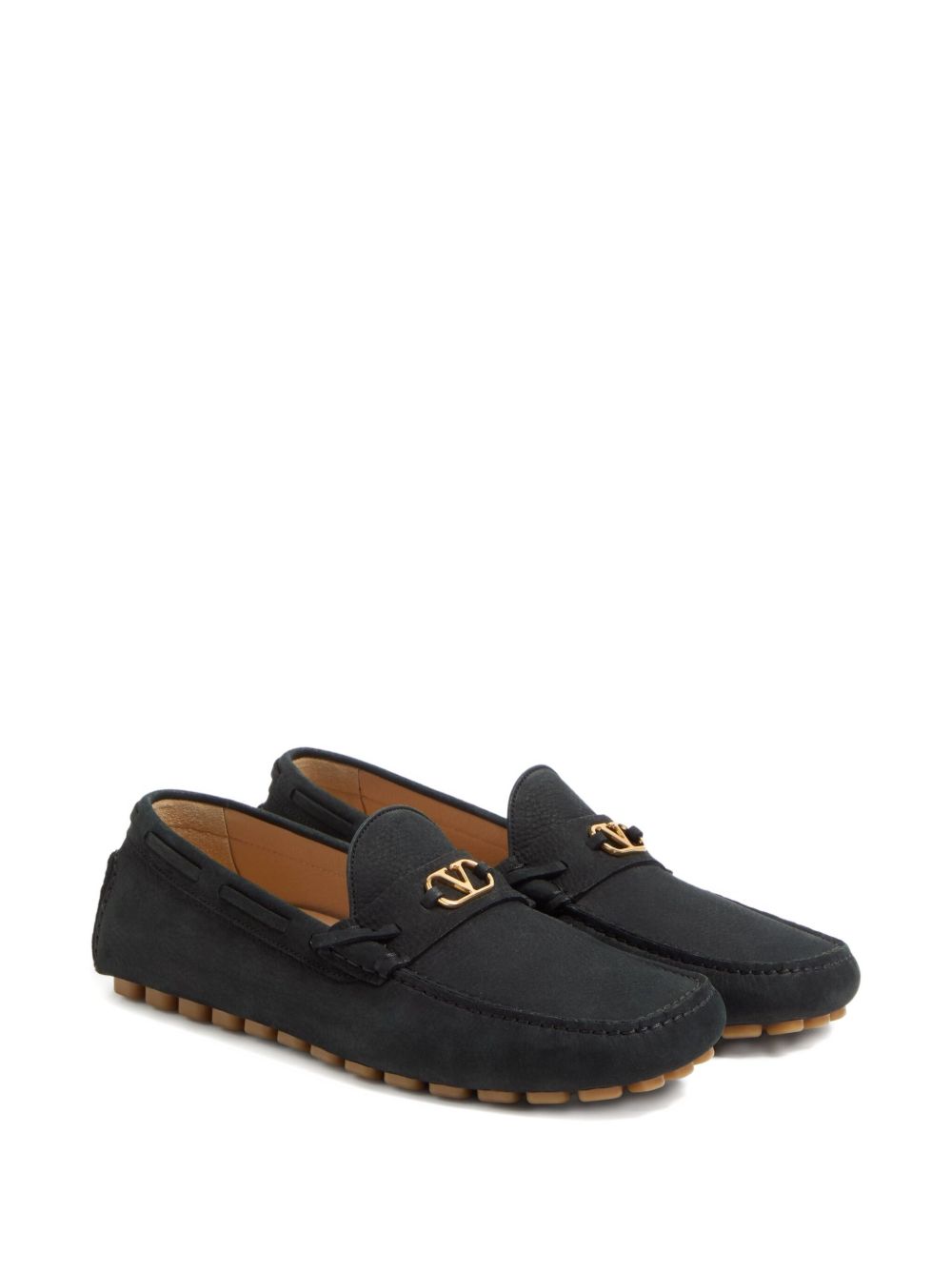 Valentino Garavani Fastaway Driver Moccasin In Deer Suede Valentino Garavani