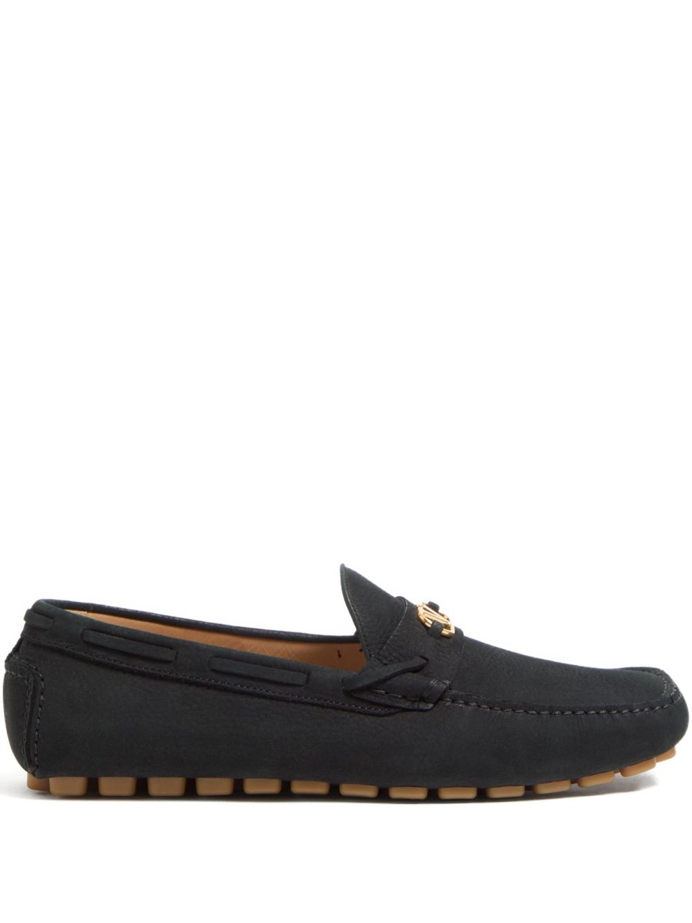 Valentino Garavani Fastaway Driver Moccasin In Deer Suede Valentino Garavani