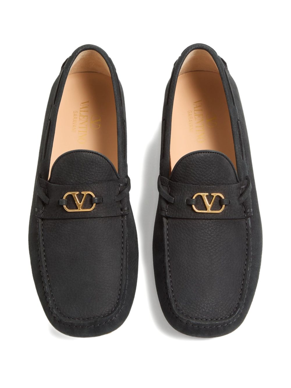 Valentino Garavani Fastaway Driver Moccasin In Deer Suede Valentino Garavani