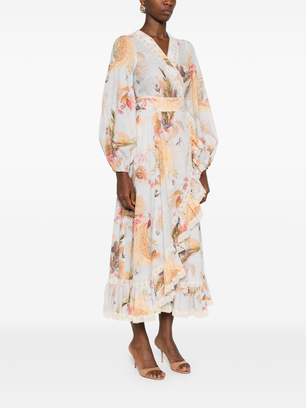 Zimmermann Ascension Ruffled Midi Dress Zimmermann