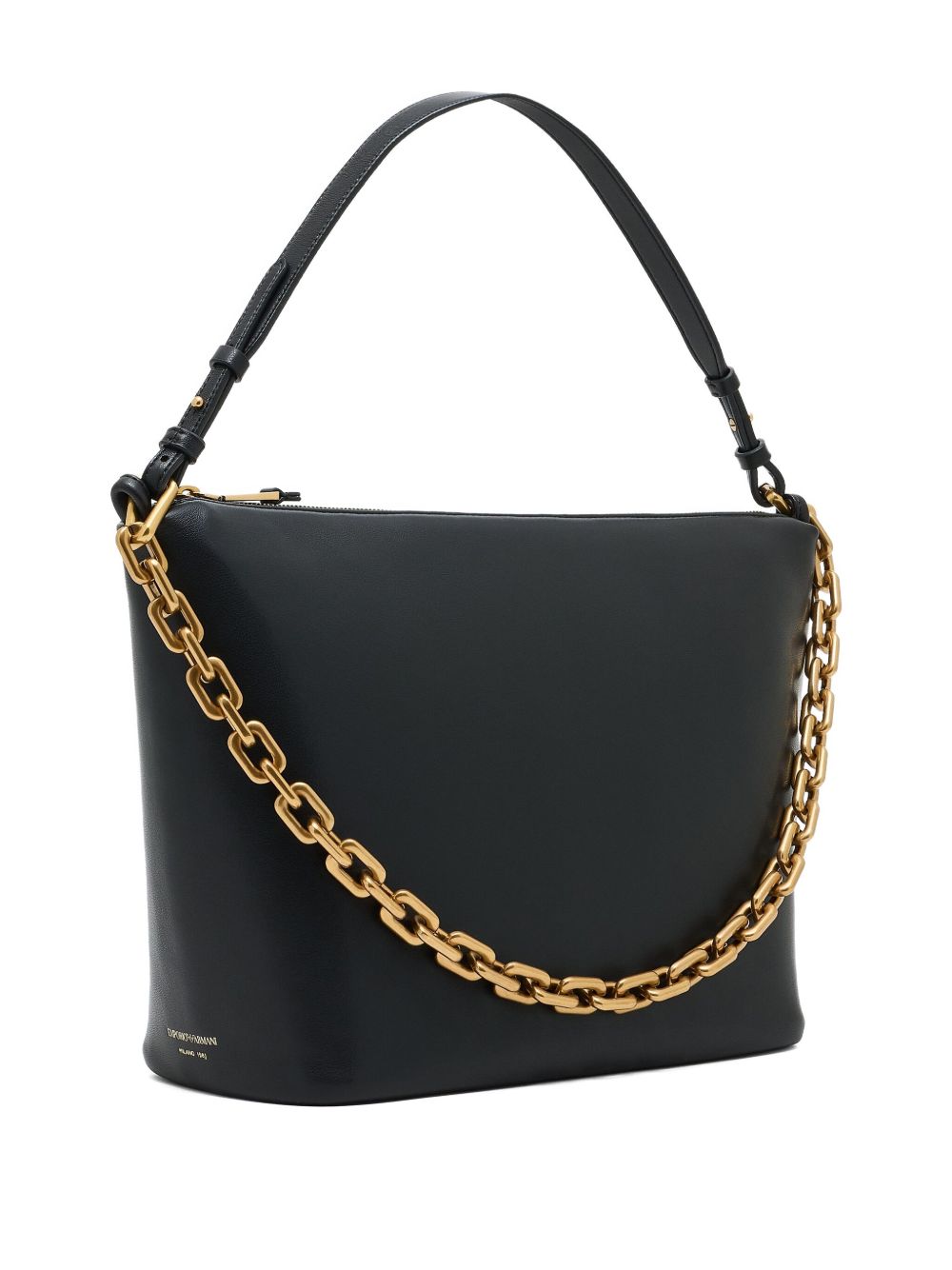 Emporio Armani Medium leather hobo bag with chain Emporio Armani