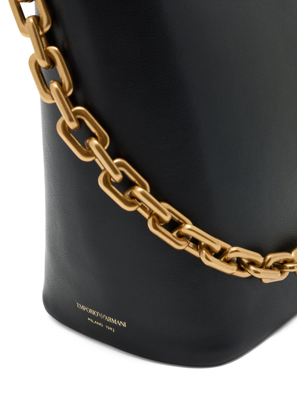 Emporio Armani Medium leather hobo bag with chain Emporio Armani