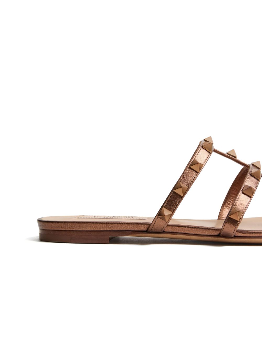 Valentino Garavani Rockstud Low Slide Sandal in Laminated Nappa Leather Valentino Garavani