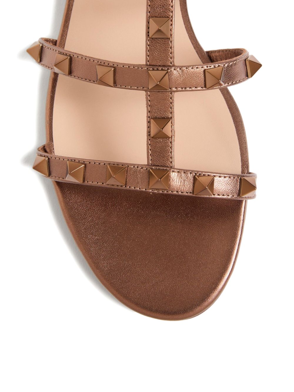 Valentino Garavani Rockstud Low Slide Sandal in Laminated Nappa Leather - Gallerias