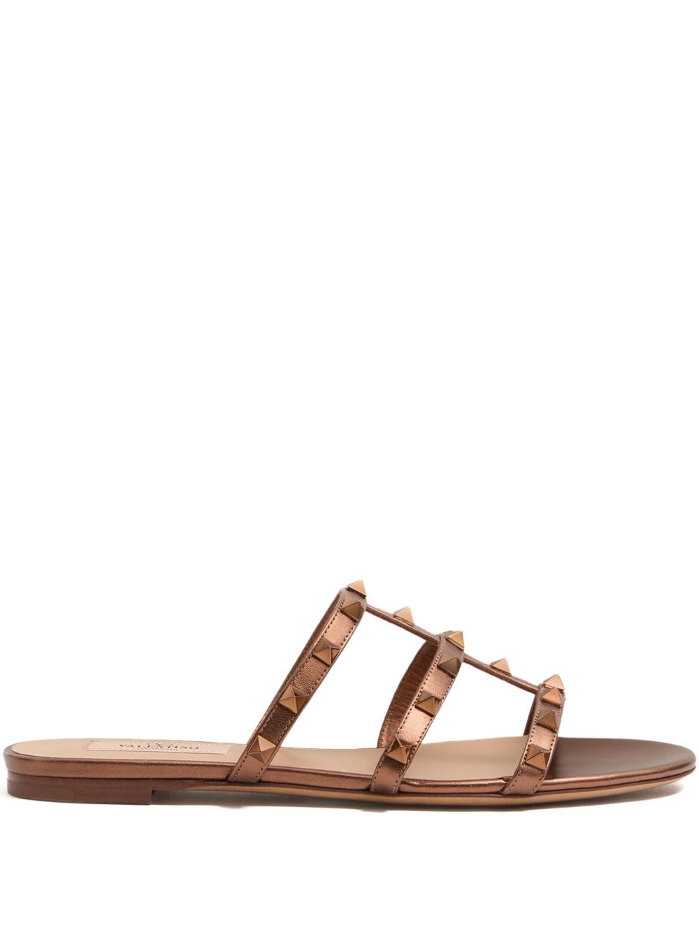 Valentino Garavani Rockstud Low Slide Sandal in Laminated Nappa Leather Valentino Garavani