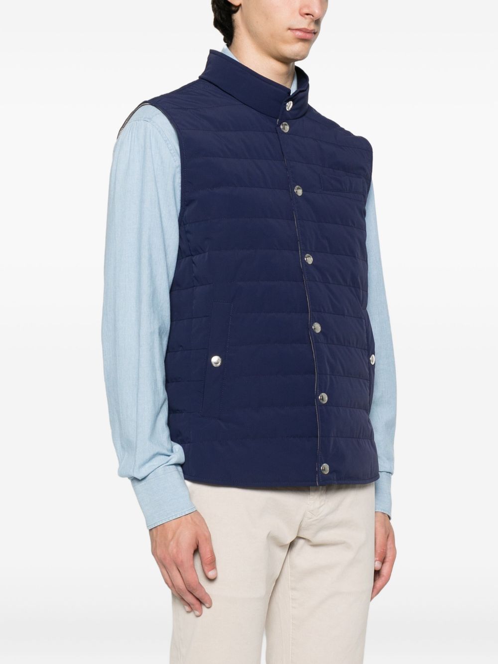 Brunello Cucinelli Bonded taffeta lightweight down vest Brunello Cucinelli