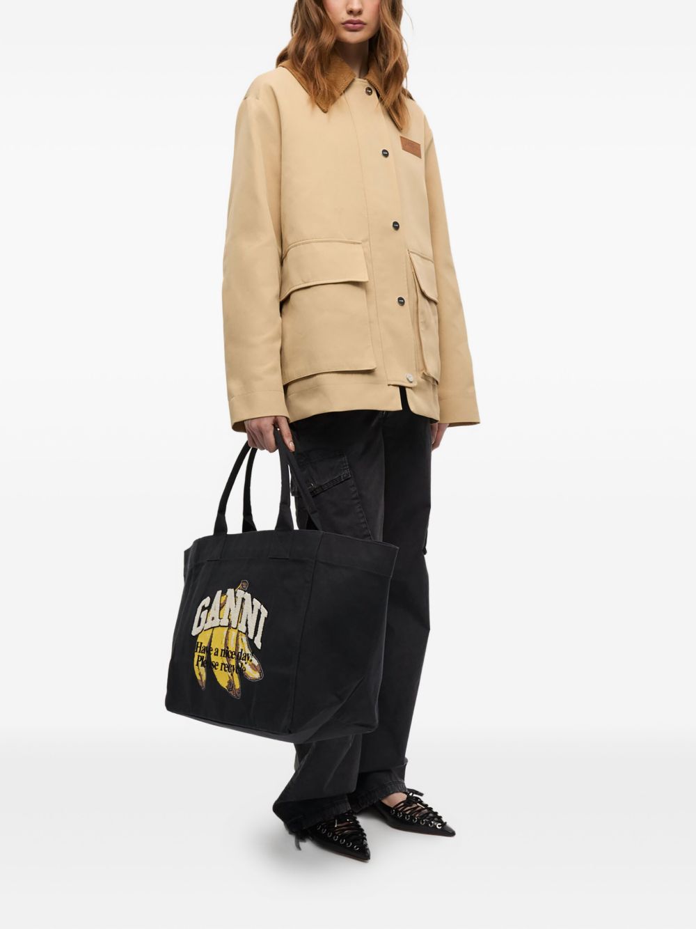 Ganni Organic cotton XXL tote bag Ganni