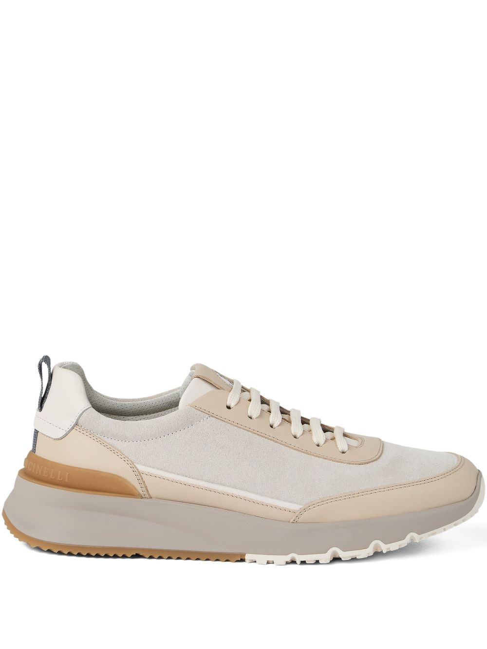 Brunello Cucinelli Washed suede and semi-polished calfskin runners Brunello Cucinelli