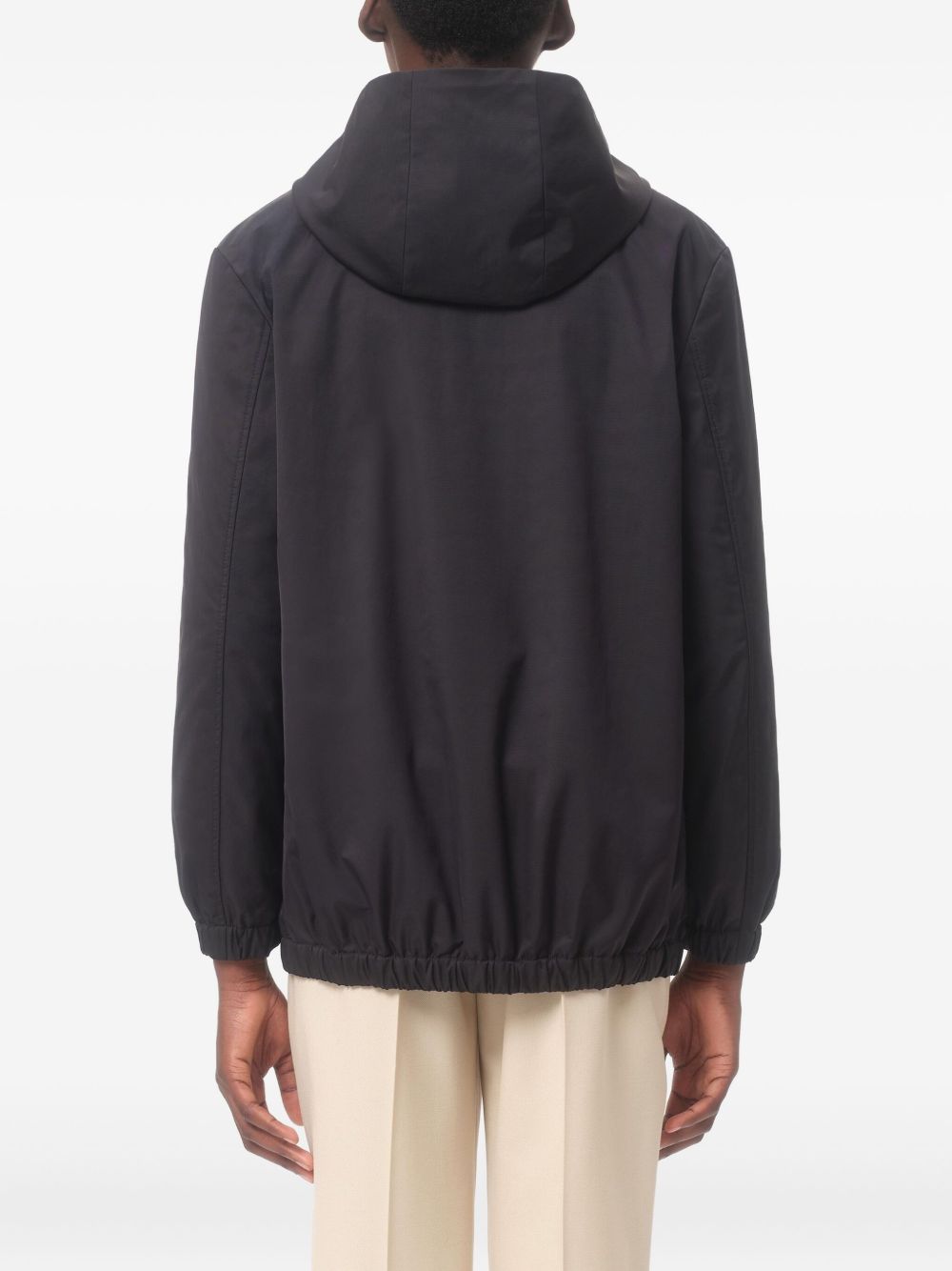 Valentino Nylon Hooded Jacket with VLogo Patch Valentino