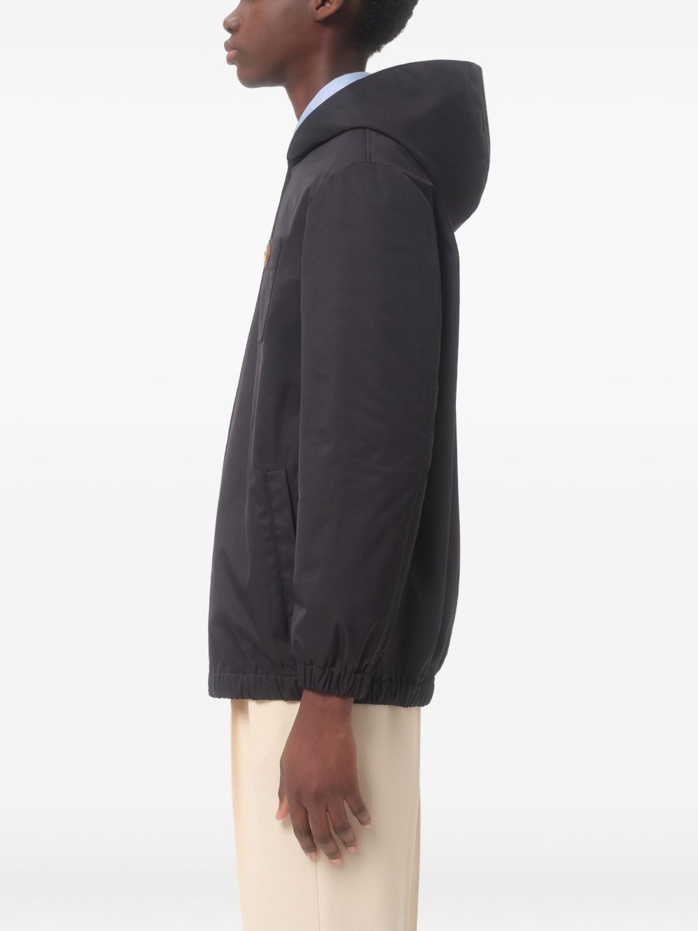 Valentino Nylon Hooded Jacket with VLogo Patch Valentino