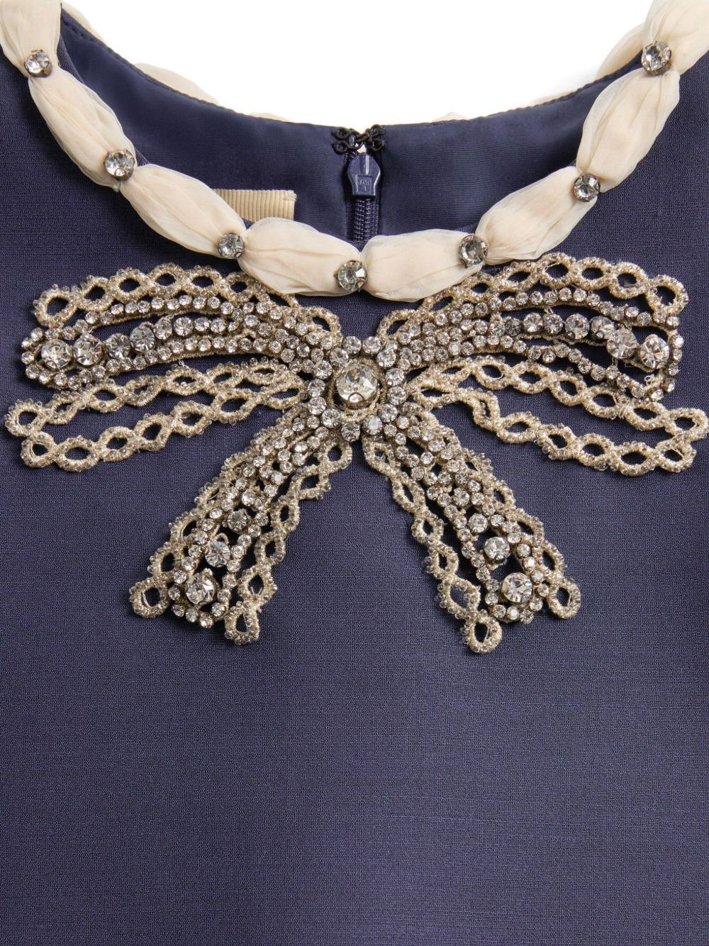 Valentino Short Embroidered Crepe Couture Dress Valentino