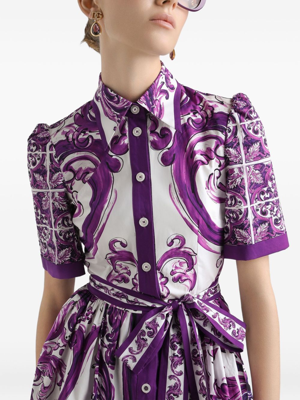 Dolce & Gabbana Majolica print poplin shirt dress Dolce & Gabbana