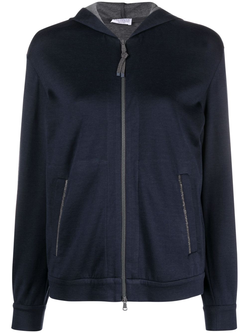 Brunello Cucinelli Monili chain zipped hoodie Brunello Cucinelli