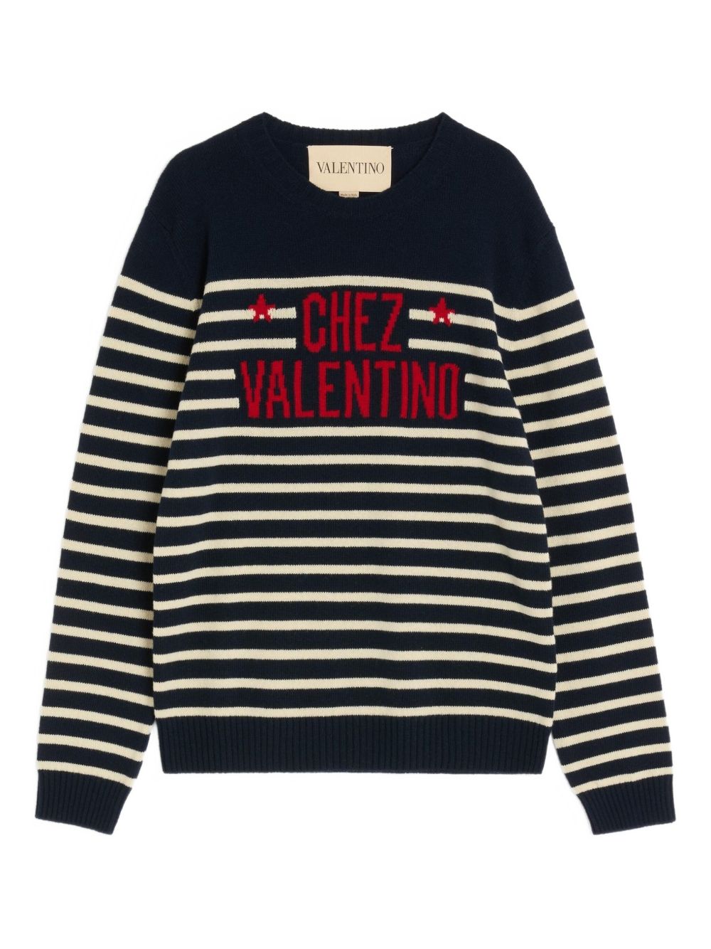 Valentino Wool Sweater with Jacquard Pattern Chez Valentino Valentino