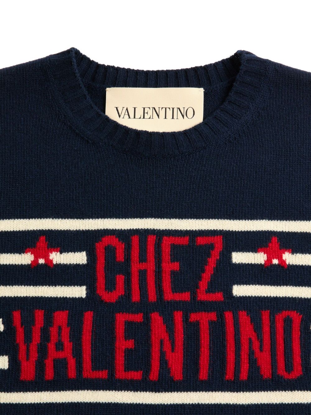 Valentino Wool Sweater with Jacquard Pattern Chez Valentino Valentino
