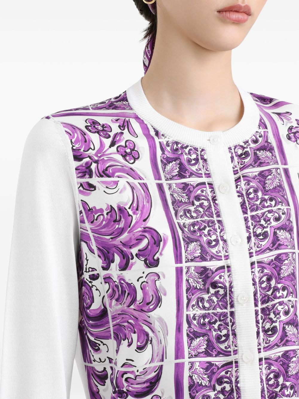 Dolce & Gabbana Maiolica print silk cardigan Dolce & Gabbana