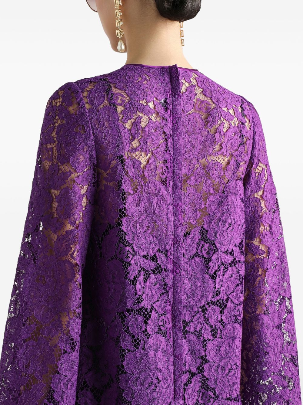 Dolce & Gabbana bell sleeves Lace mini dress Dolce & Gabbana