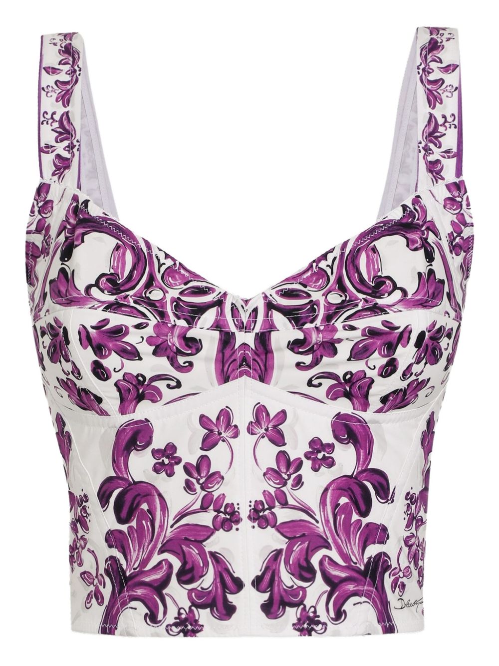 Dolce & Gabbana Maiolica print bustier top Dolce & Gabbana