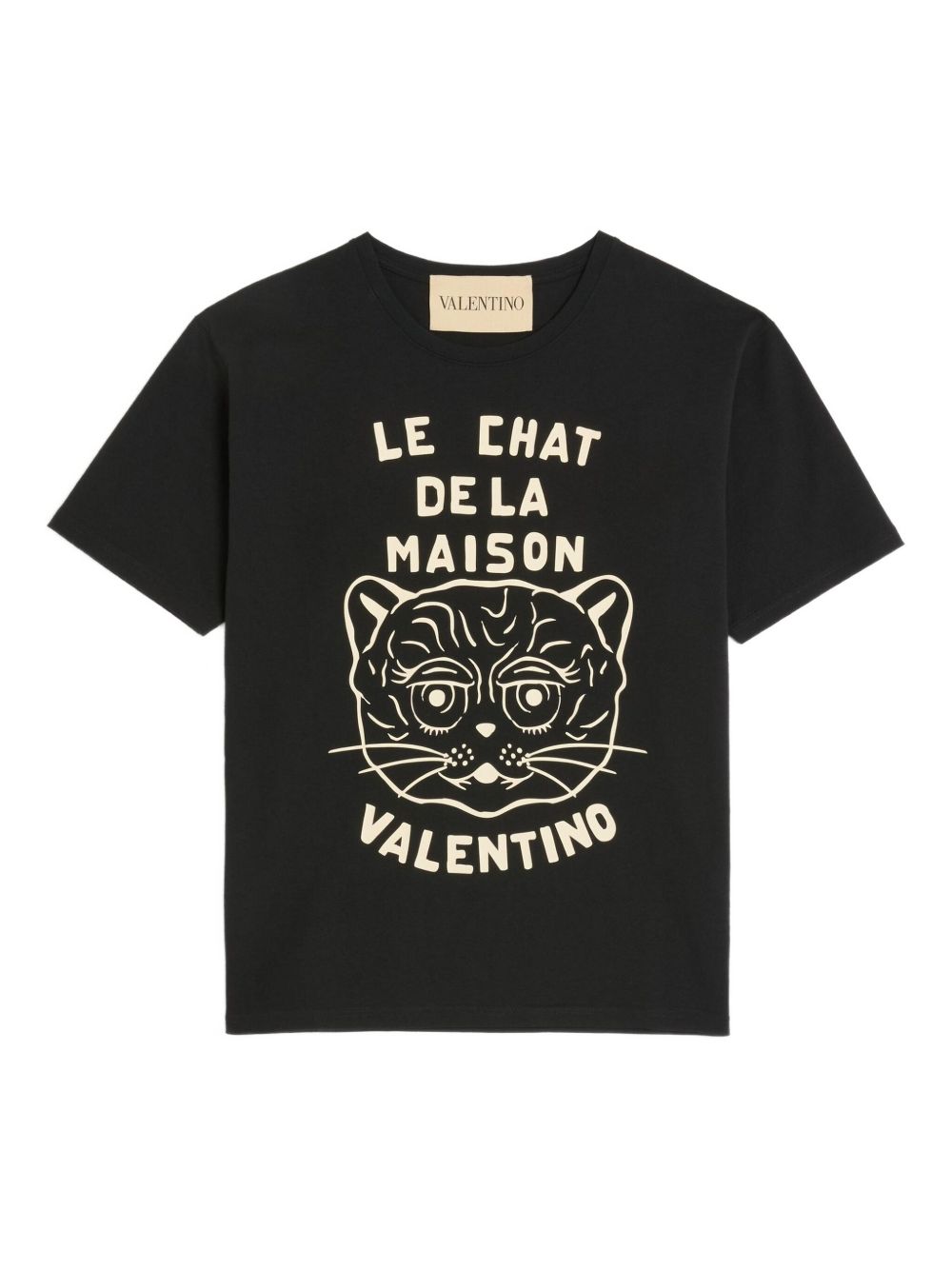 Valentino Cotton T-Shirt With Le Chat De La Maison Print Valentino