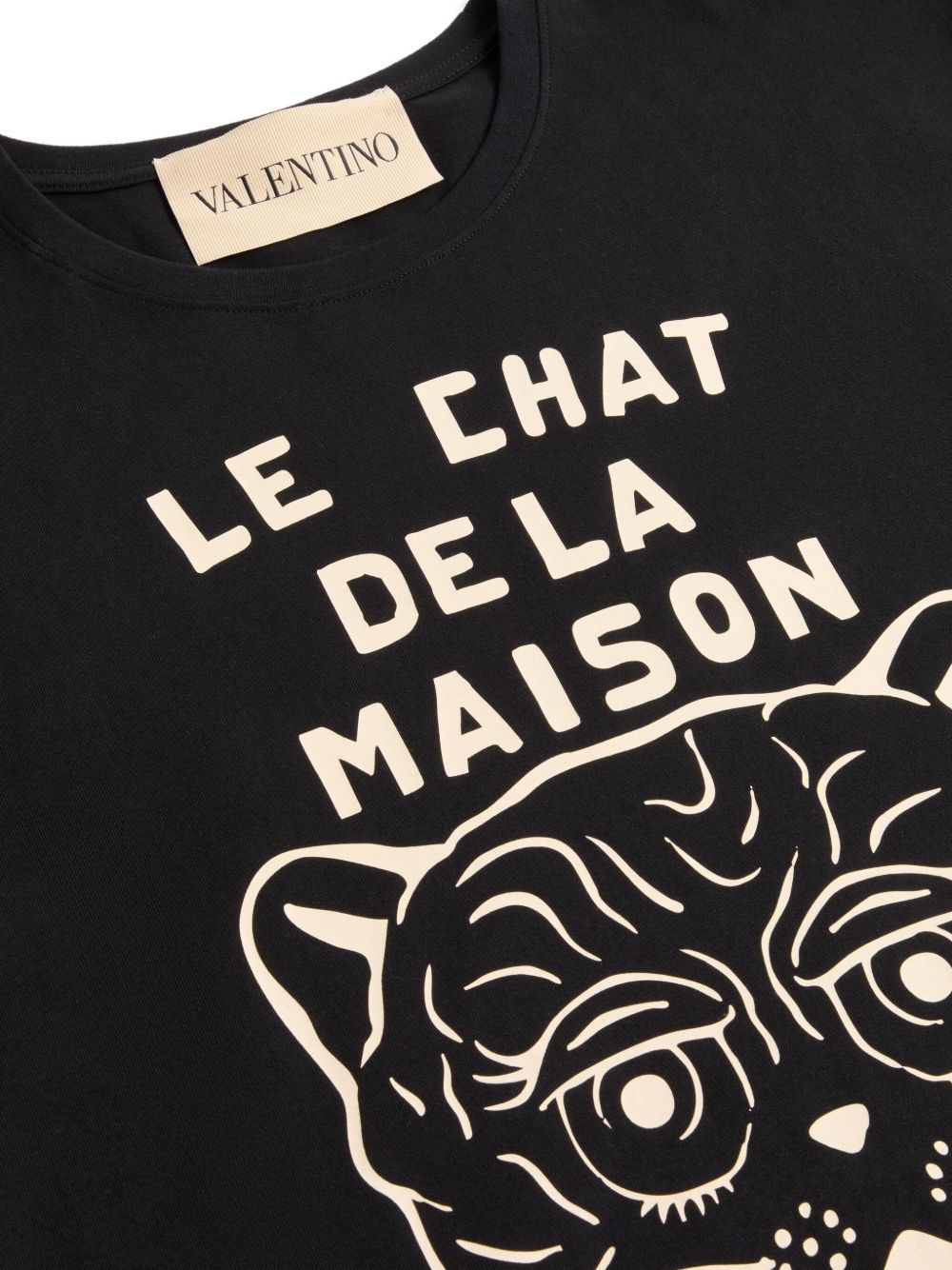 Valentino Cotton T-Shirt With Le Chat De La Maison Print Valentino