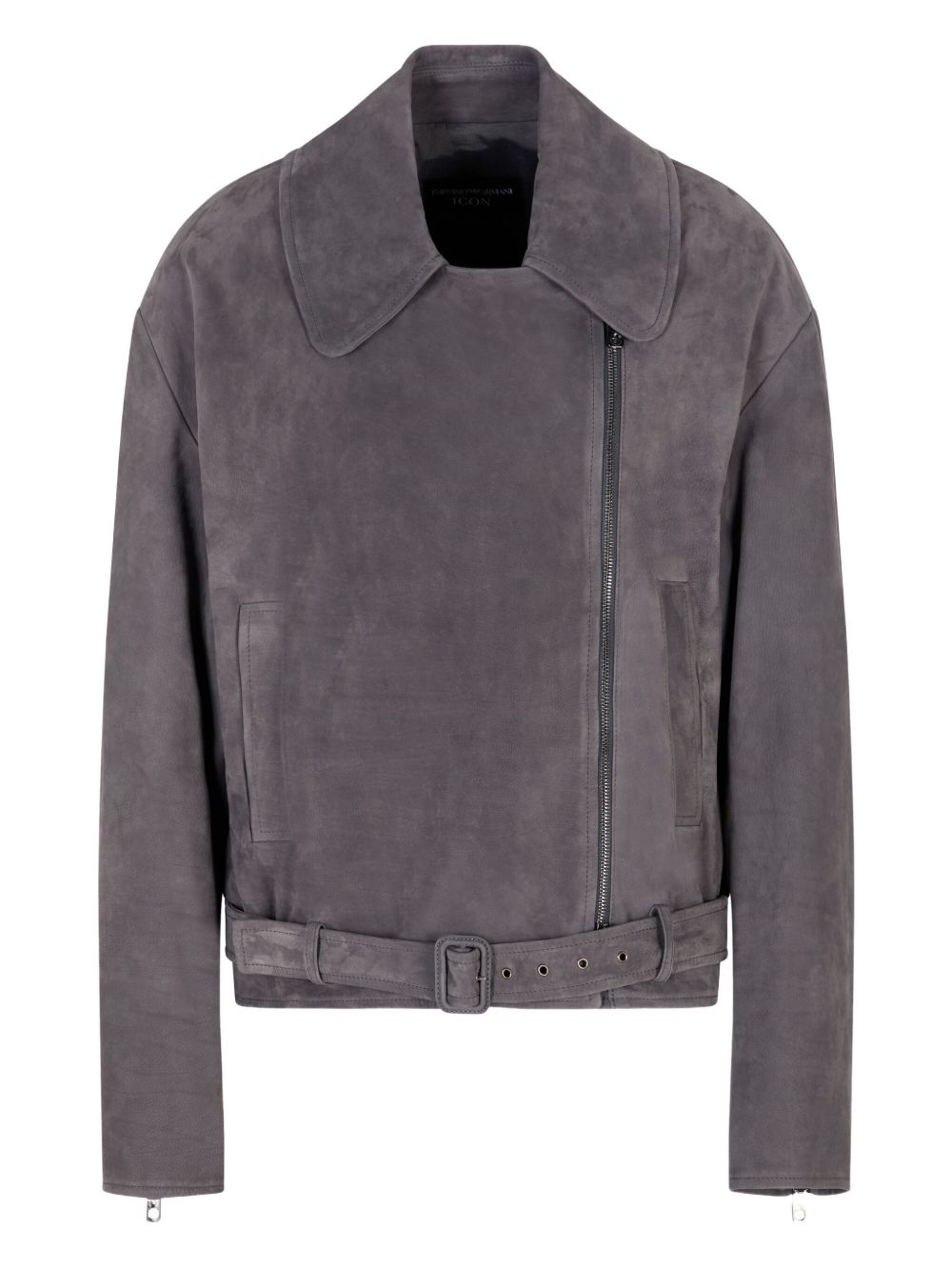 Emporio Armani Icon Nubuck Calfskin Biker Jacket Emporio Armani