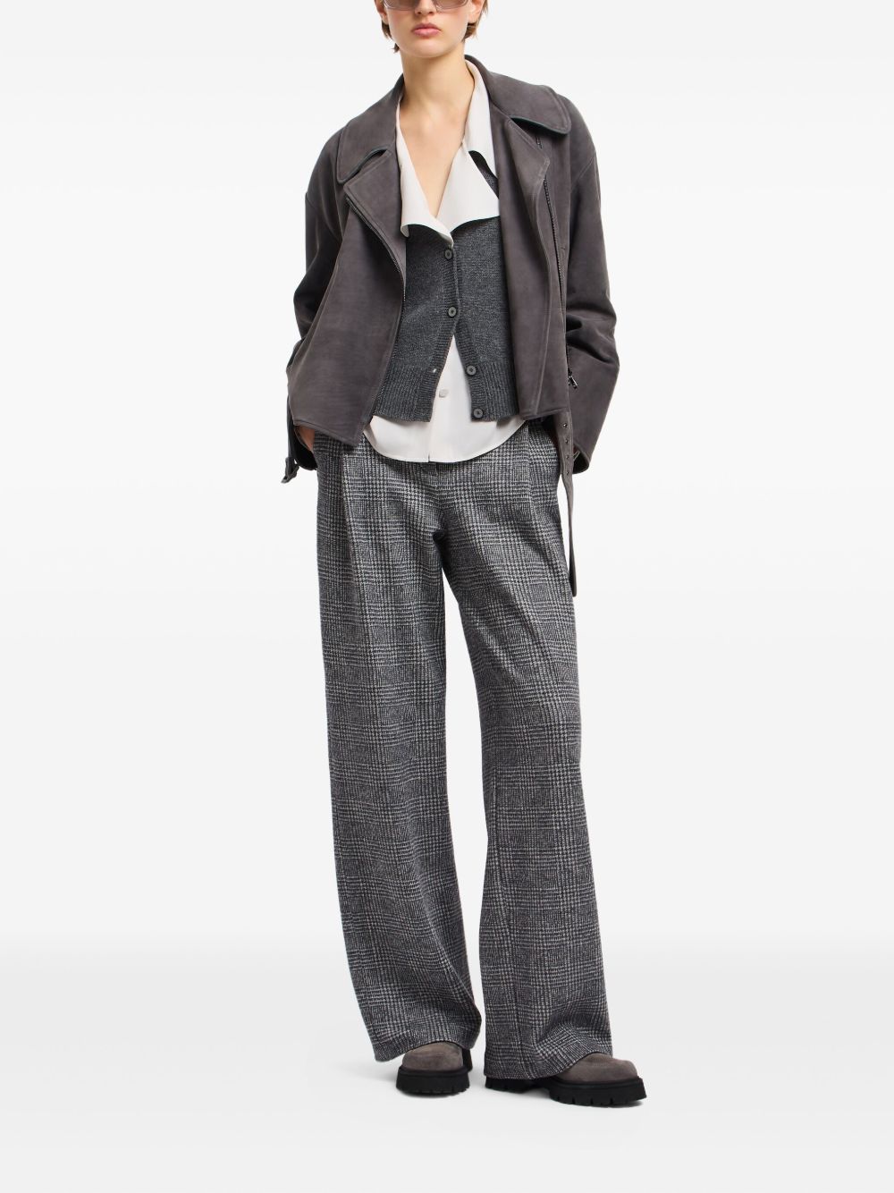 Emporio Armani Icon Nubuck Calfskin Biker Jacket Emporio Armani