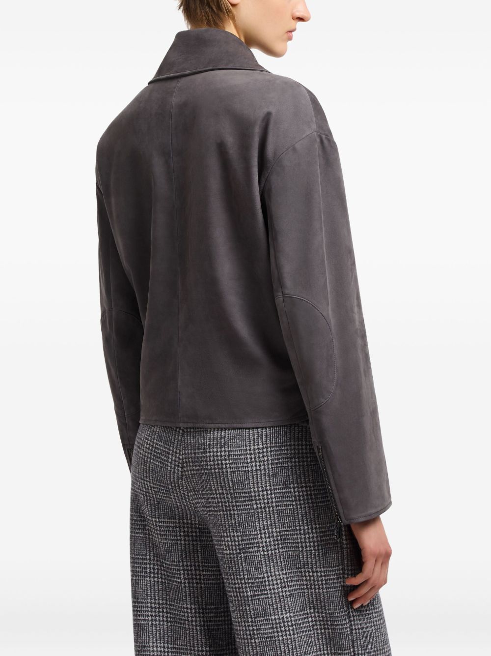 Emporio Armani Icon Nubuck Calfskin Biker Jacket Emporio Armani