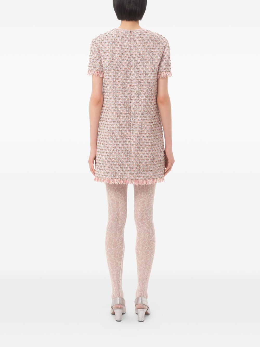 Valentino Short Dress in Embroidered Ribbon Tweed Valentino