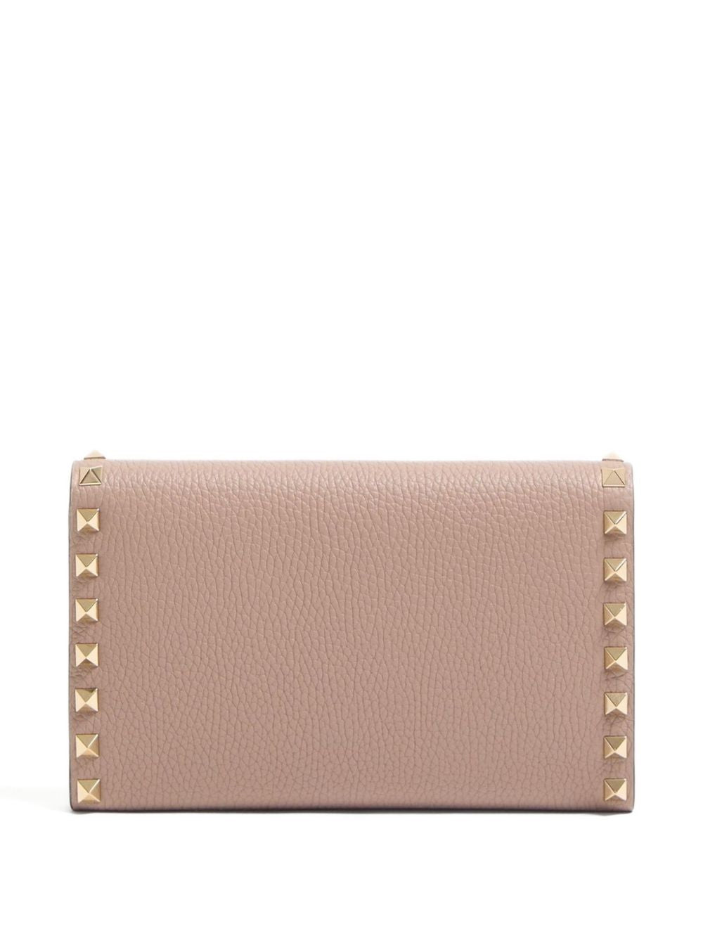 Valentino Garavani Rockstud Chain Wallet in Garnet Calfskin Valentino Garavani